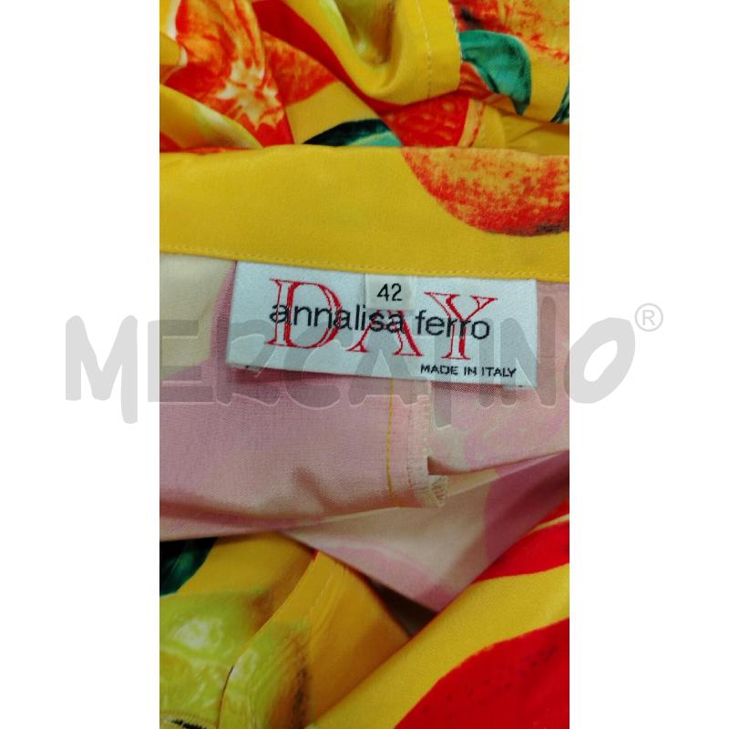 VESTITO D ANNALISA FERRO GI AR LIMONI ARANCE CON CINTA  | Mercatino dell'Usato Roma viale tirreno 4