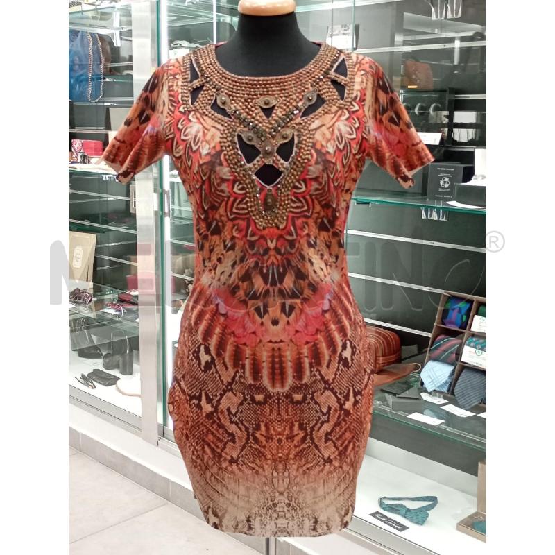 VESTITO D CAOS FANT ETNICA AR BE BI PIETRINE STRASS SCOLLO | Mercatino dell'Usato Roma viale tirreno 1