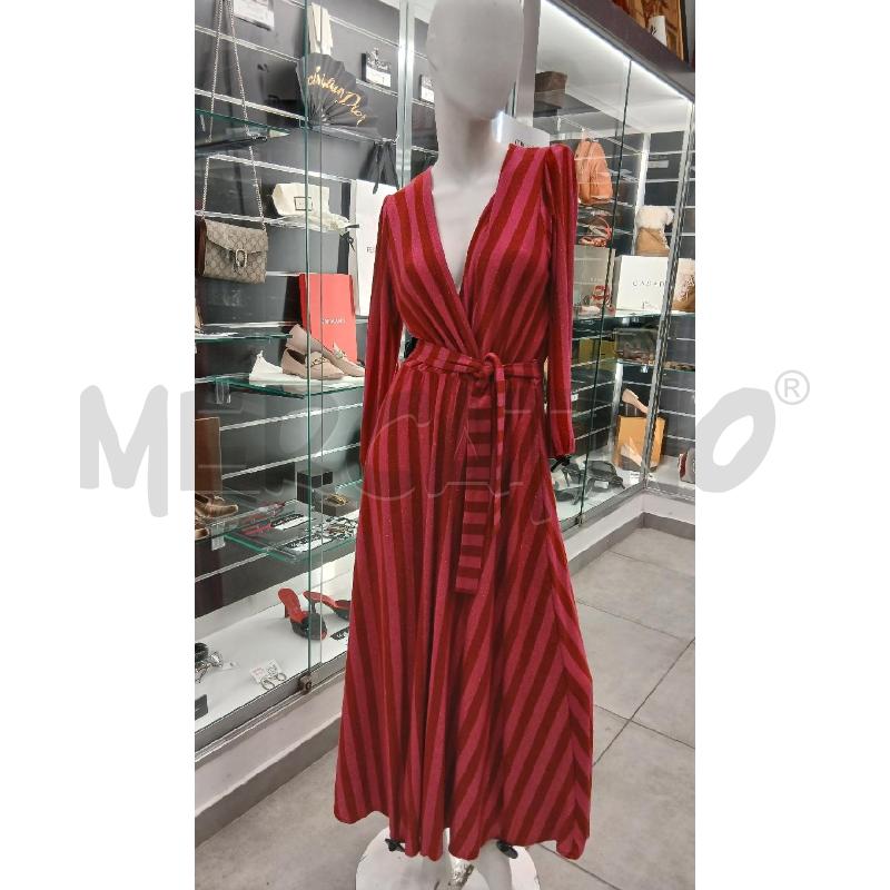 VESTITO D DIXIE RIGHE RSS FUCSIA GLITTER SCOLLO V  | Mercatino dell'Usato Roma viale tirreno 1