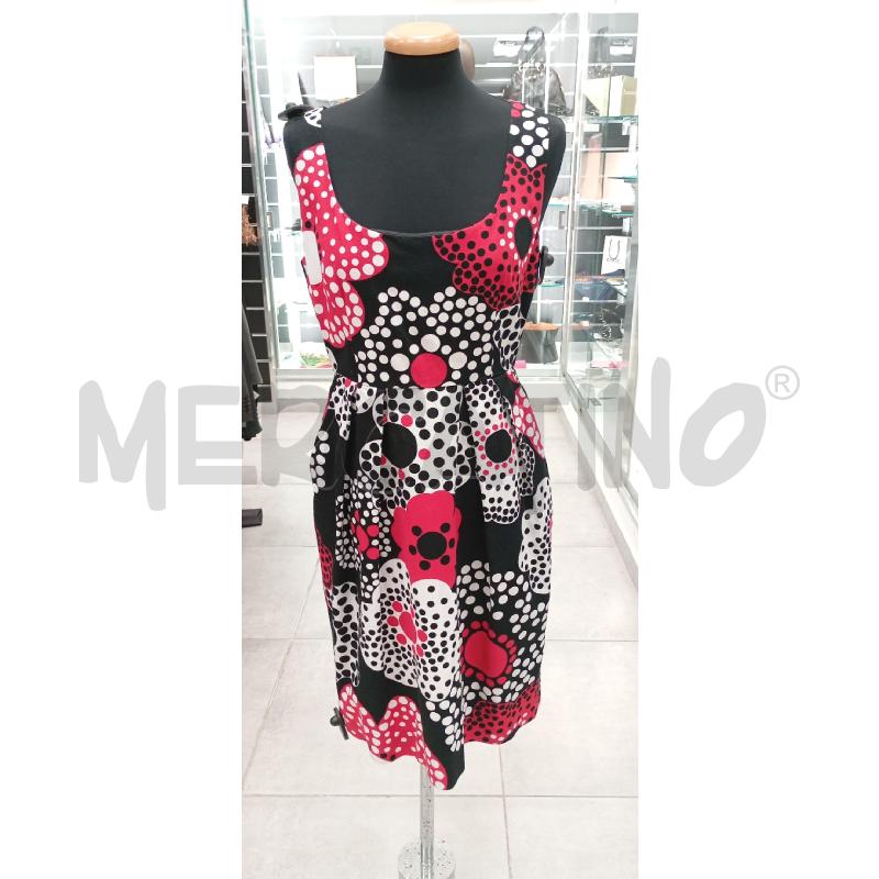 VESTITO D DOLCE&GABBANA NERO FANTASIA BIANCO/ROSSO | Mercatino dell'Usato Roma viale tirreno 1