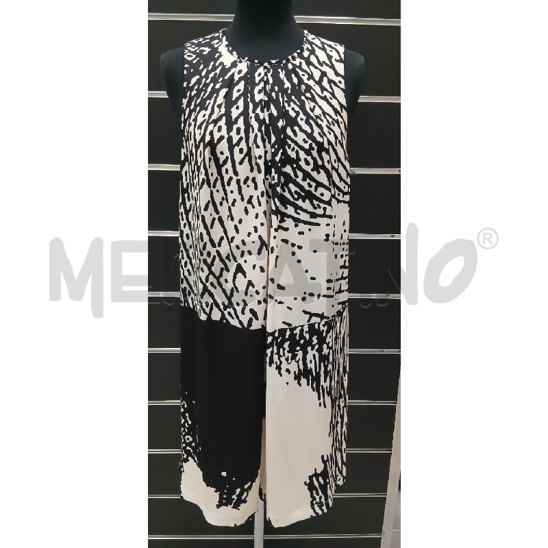 VESTITO D EGGS BIANCO MOTIVO NERO  | Mercatino dell'Usato Roma viale tirreno 1