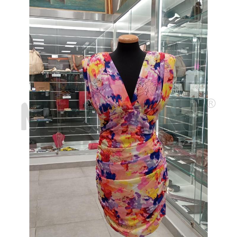 VESTITO D GAELLE ARANCIONE FANTASIA FLOREALE  | Mercatino dell'Usato Roma viale tirreno 1