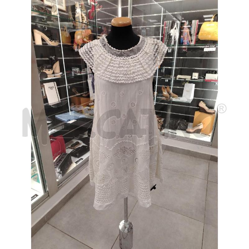 VESTITO D GATTINONI BIANCO RICAMATO | Mercatino dell'Usato Roma viale tirreno 1
