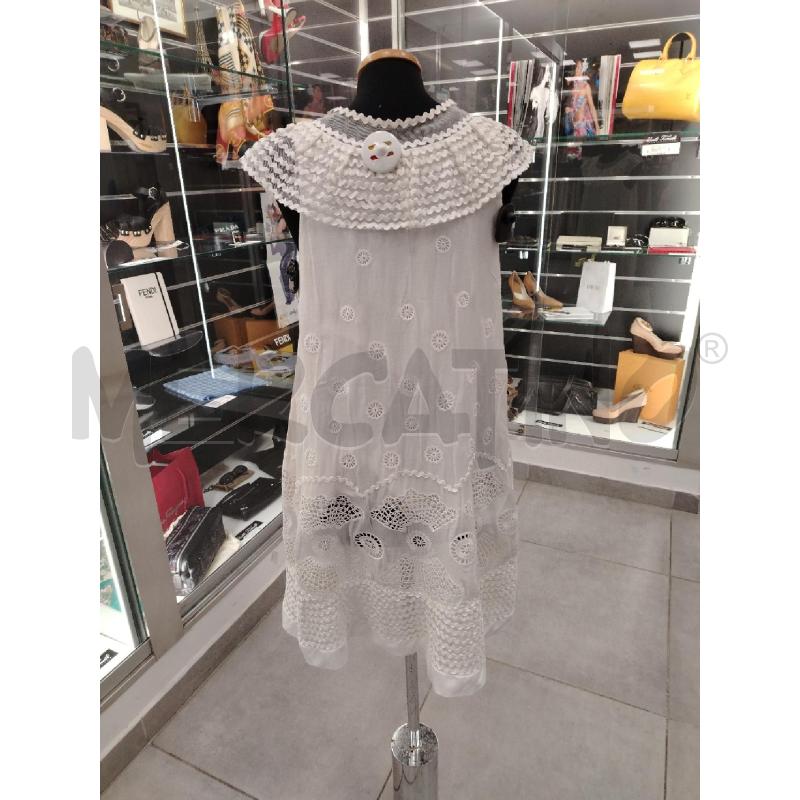 VESTITO D GATTINONI BIANCO RICAMATO | Mercatino dell'Usato Roma viale tirreno 2