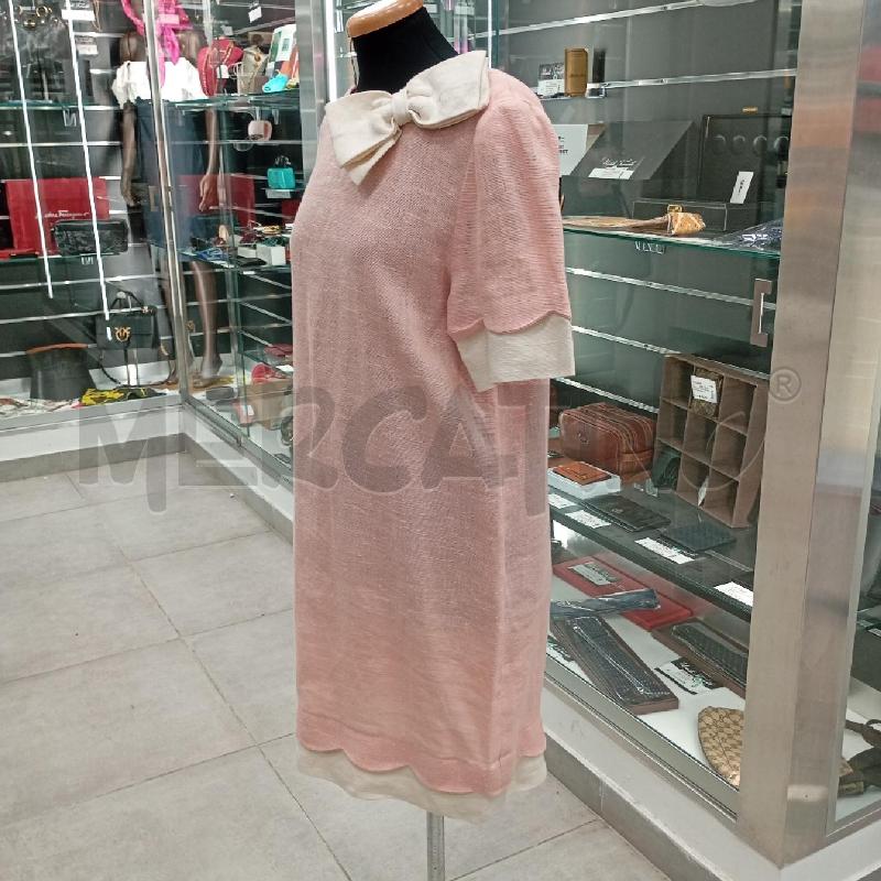 VESTITO D LUISA SPAGNOLI ROSA FIOCCHETTO BIANCO | Mercatino dell'Usato Roma viale tirreno 3