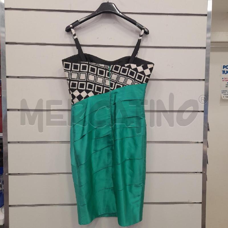 VESTITO D MAESTRI STAMPA GEOM BI NE PARTE SOTTO VE SATIN  | Mercatino dell'Usato Roma viale tirreno 2