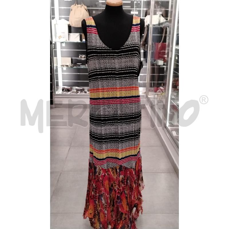 VESTITO D MARINA RINALDI RIGHE MULTICOL IRR LUNGO | Mercatino dell'Usato Roma viale tirreno 1
