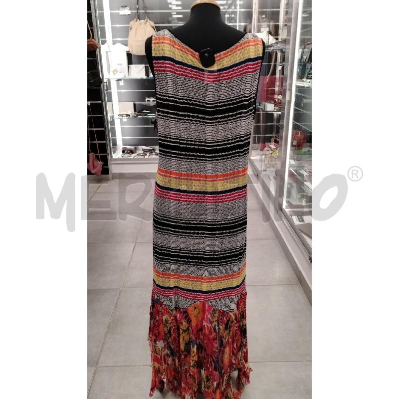 VESTITO D MARINA RINALDI RIGHE MULTICOL IRR LUNGO | Mercatino dell'Usato Roma viale tirreno 2