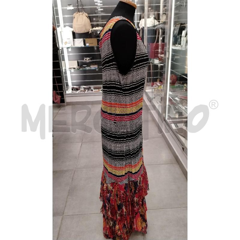 VESTITO D MARINA RINALDI RIGHE MULTICOL IRR LUNGO | Mercatino dell'Usato Roma viale tirreno 3