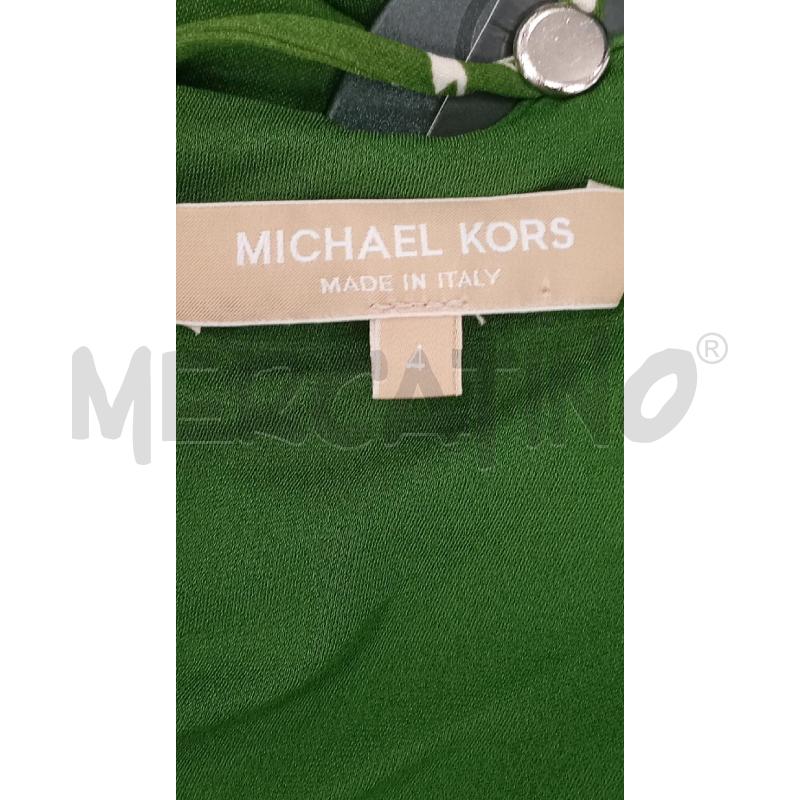 VESTITO D MICHAEL KORS VERDE FANTASIA FLOREALE | Mercatino dell'Usato Roma viale tirreno 4
