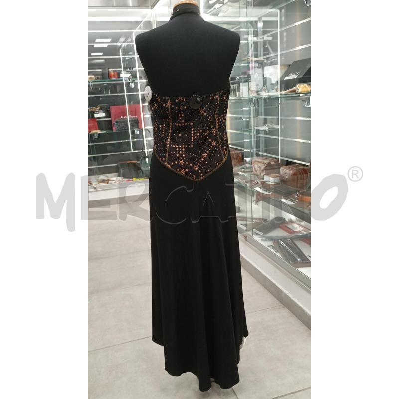 VESTITO D PIANURA STUDIO NERO RIFINUTURE GI RICAMI FIORI  | Mercatino dell'Usato Roma viale tirreno 2