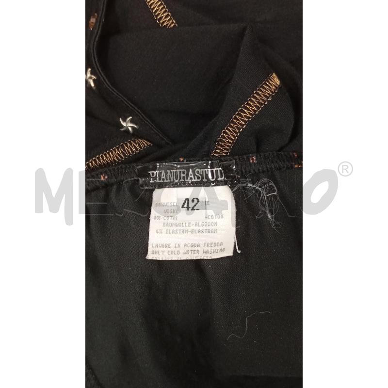 VESTITO D PIANURA STUDIO NERO RIFINUTURE GI RICAMI FIORI  | Mercatino dell'Usato Roma viale tirreno 4