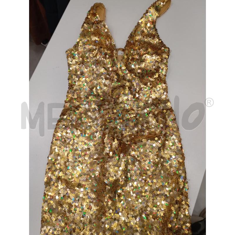 VESTITO D PINKO TUBINO PAILLETTES DORATE  | Mercatino dell'Usato Roma viale tirreno 1
