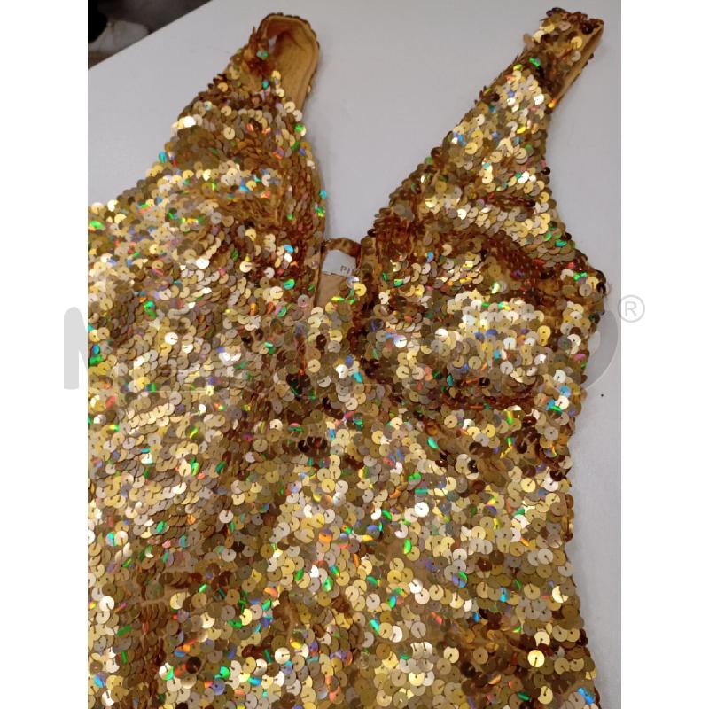 VESTITO D PINKO TUBINO PAILLETTES DORATE  | Mercatino dell'Usato Roma viale tirreno 2