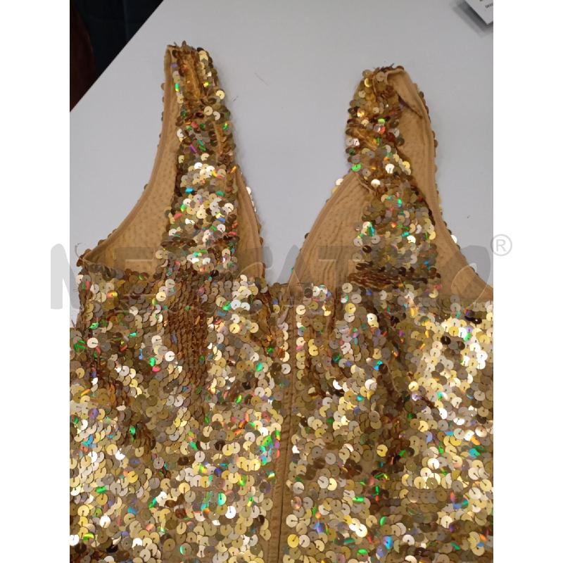 VESTITO D PINKO TUBINO PAILLETTES DORATE  | Mercatino dell'Usato Roma viale tirreno 3
