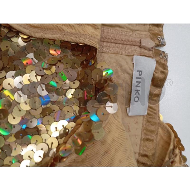 VESTITO D PINKO TUBINO PAILLETTES DORATE  | Mercatino dell'Usato Roma viale tirreno 5