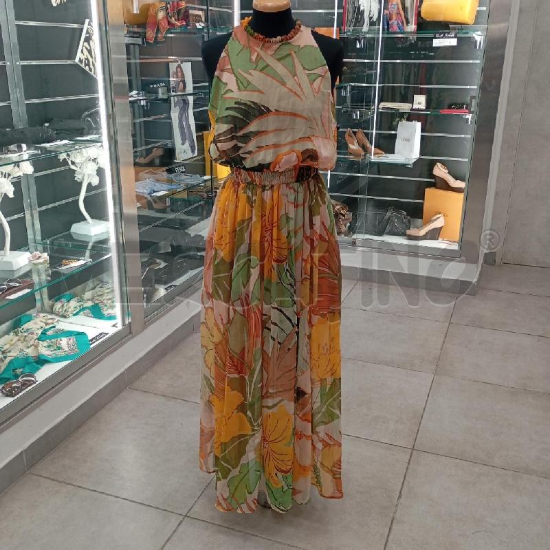 VESTITO D TWINSET ACTITUDE LUNGO VELATO FIORI BE AR VE | Mercatino dell'Usato Roma viale tirreno 1