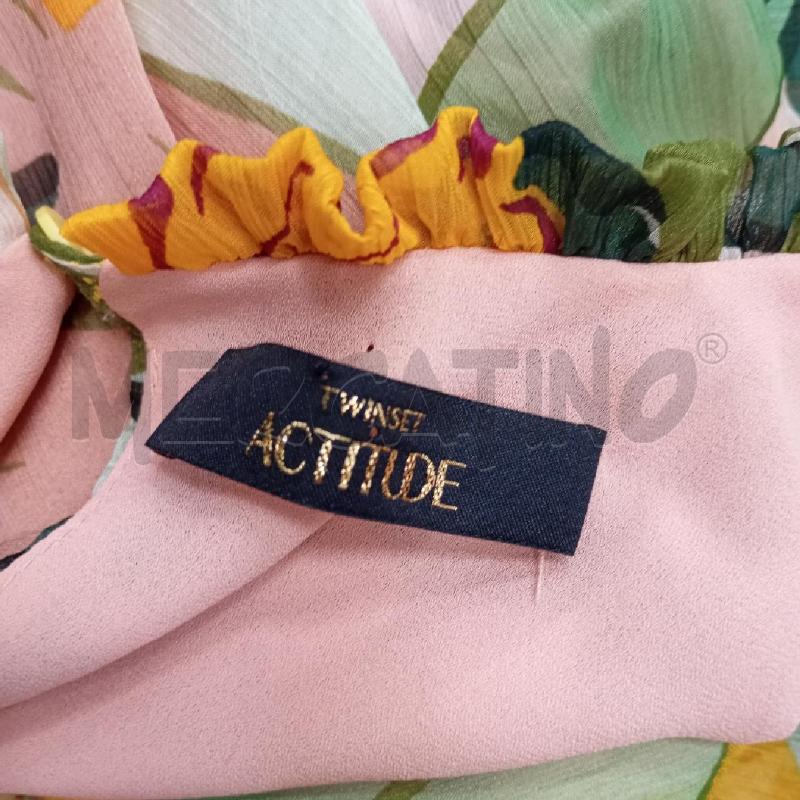 VESTITO D TWINSET ACTITUDE LUNGO VELATO FIORI BE AR VE | Mercatino dell'Usato Roma viale tirreno 4