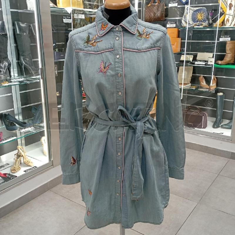 VESTITO D TWINSET CHEMISIERE DENIM FARFALLE COL COLLETTO  | Mercatino dell'Usato Roma viale tirreno 1