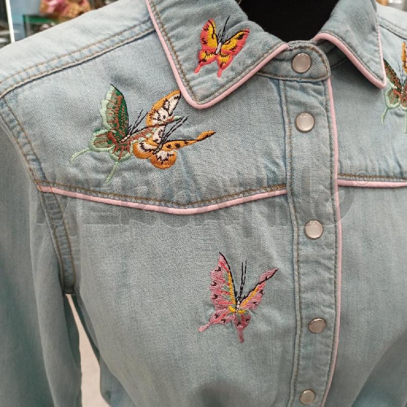 VESTITO D TWINSET CHEMISIERE DENIM FARFALLE COL COLLETTO  | Mercatino dell'Usato Roma viale tirreno 3