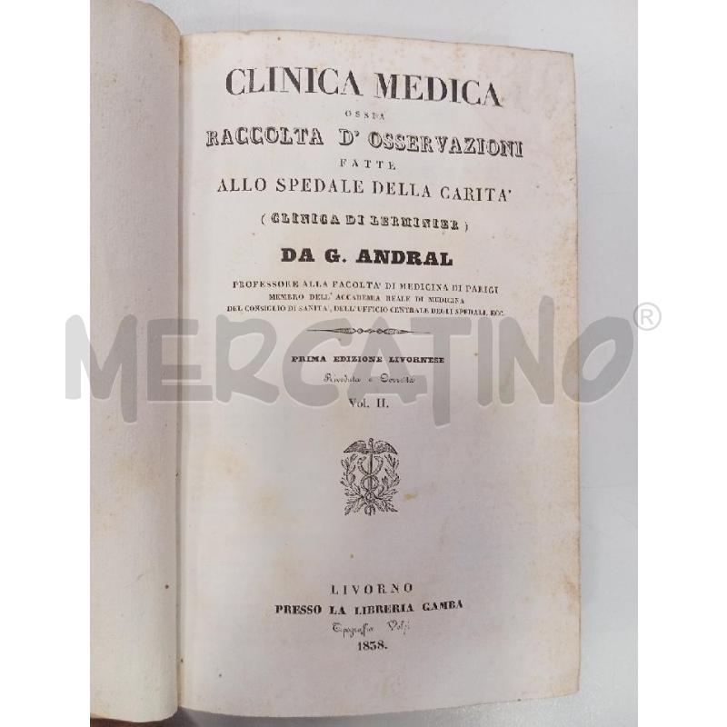 VINT ANDRAL CLINICA MEDICA OSSIA RACCOLTA D'OSSERVAZIONI | Mercatino dell'Usato Roma viale tirreno 3