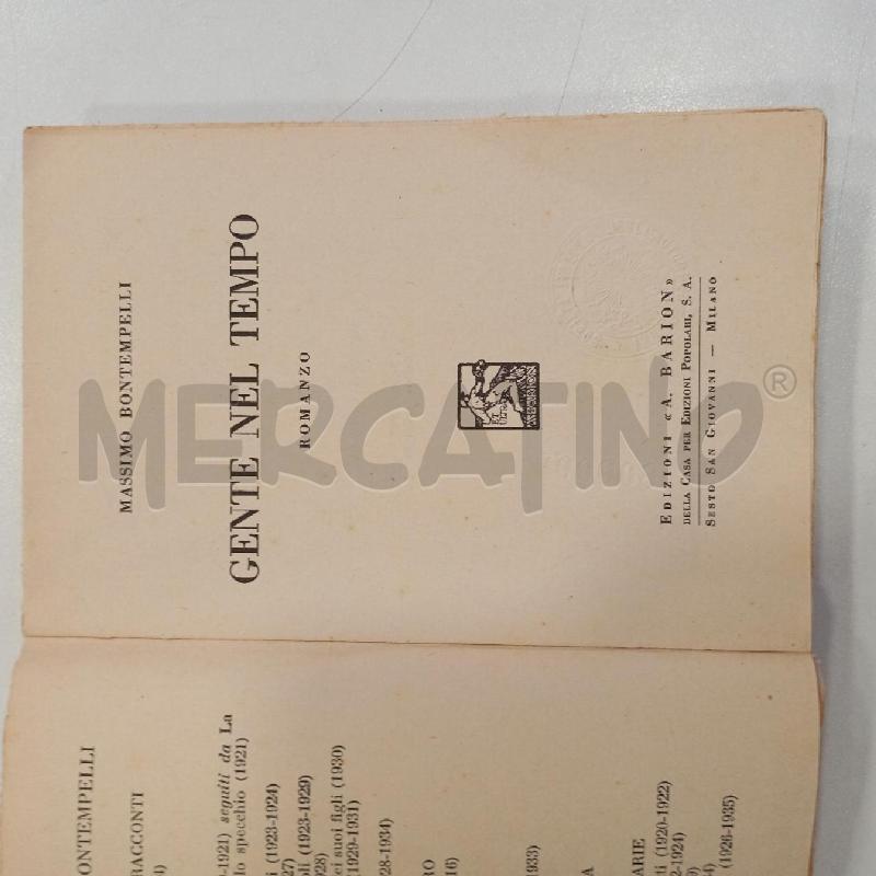 VINT BONTEMPELLI GENTE NEL TEMPO | Mercatino dell'Usato Roma viale tirreno 5
