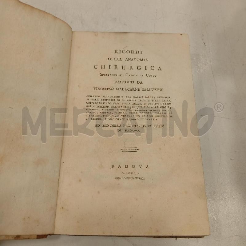 VINT MALACARNE RICORDI DELLA ANATOMIA CHIRURGICA | Mercatino dell'Usato Roma viale tirreno 3
