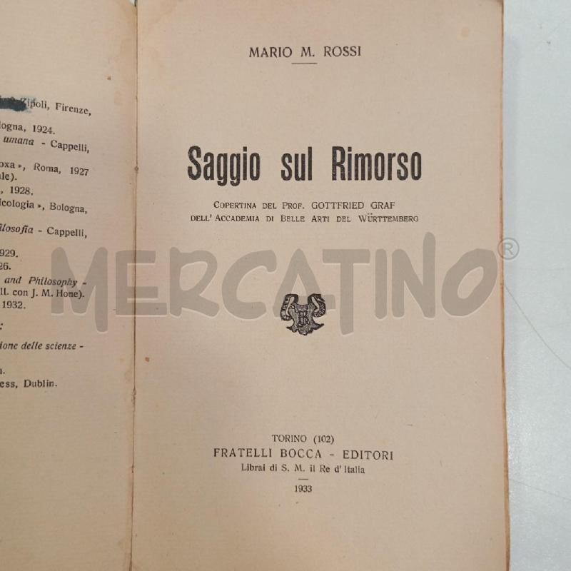 VINT ROSSI SAGGIO SUL RIMORSO | Mercatino dell'Usato Roma viale tirreno 5