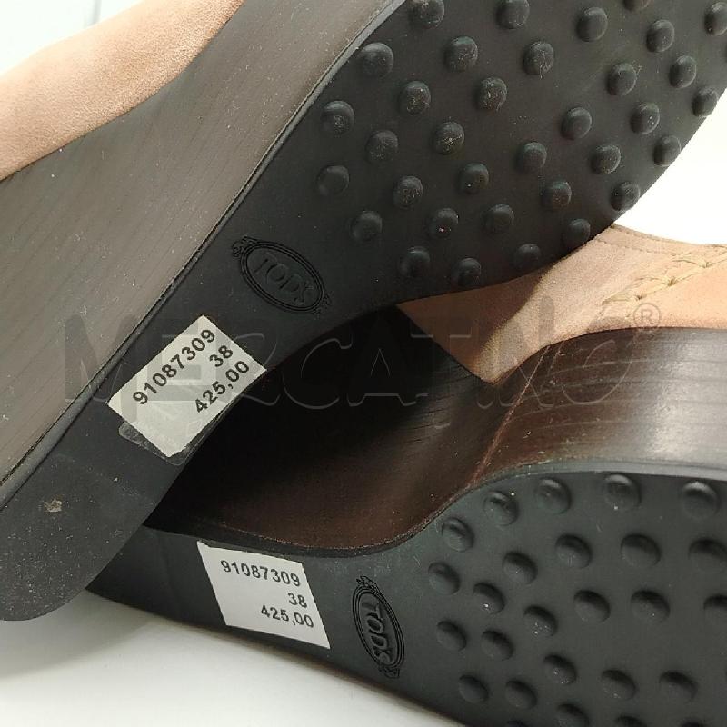 ZEPPA TOD'S SCATOLA CARNE CHIARO PLATFORM IN GOMMA  | Mercatino dell'Usato Roma viale tirreno 4