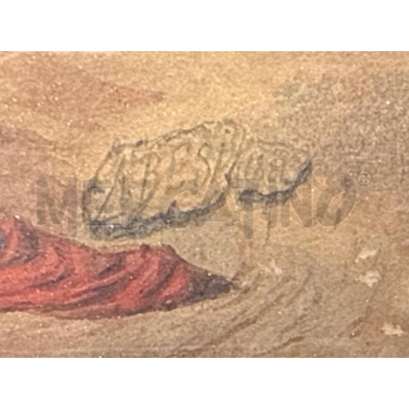 ACQUARELLO PAESAGGIO CON MARE  | Mercatino dell'Usato Roma montemario 3
