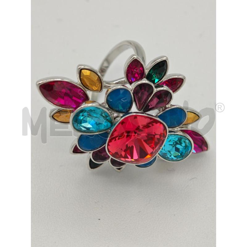 ANELLO DONNA SWAROVSKI PIETRE ROSA E CELESTI | Mercatino dell'Usato Roma montemario 3