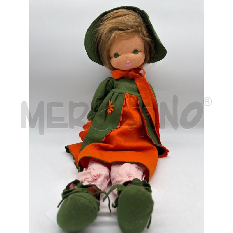 BAMBOLA LENCI VESTITO VERDE E ARANCIO | Mercatino dell'Usato Roma montemario 1
