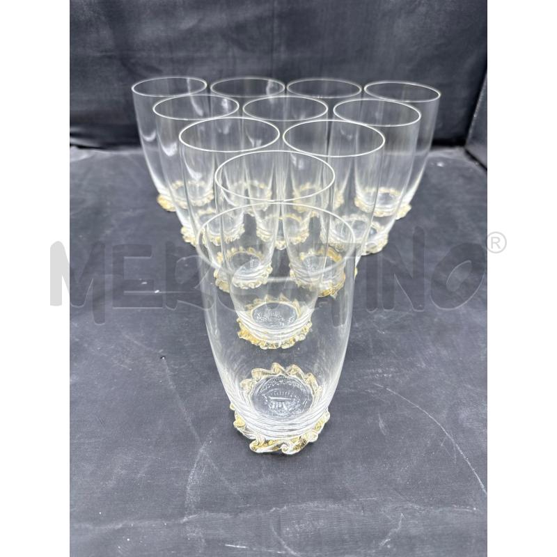 BICCHIERI NASON MORETTI MURANO ORO 11PZ | Mercatino dell'Usato Roma montemario 4