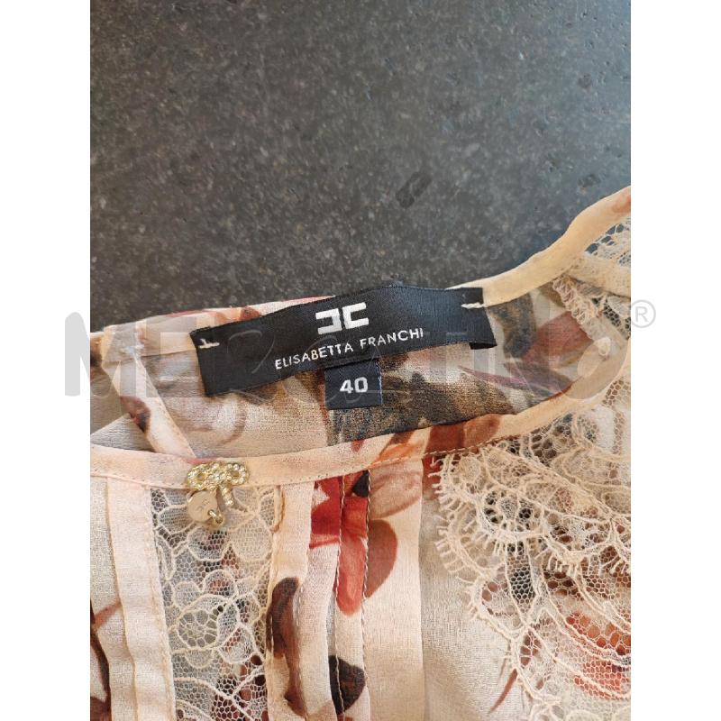 BLUSA DONNA BEIGE ELISABETTA FRANCHI FIORI  | Mercatino dell'Usato Roma montemario 2