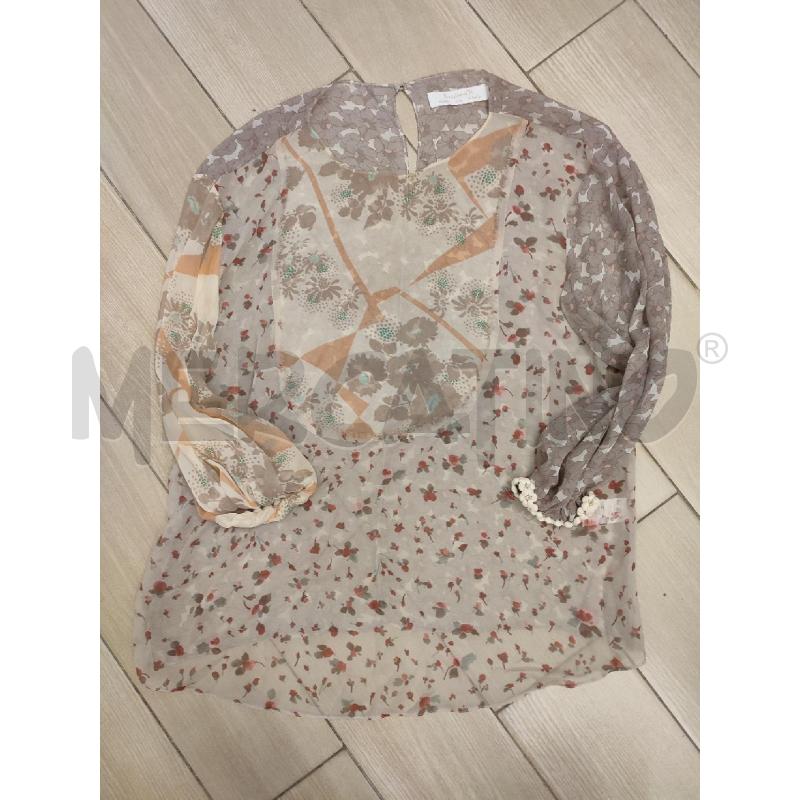BLUSA DONNA BEIGE  KRISTINA TI FIORI SETA | Mercatino dell'Usato Roma montemario 1