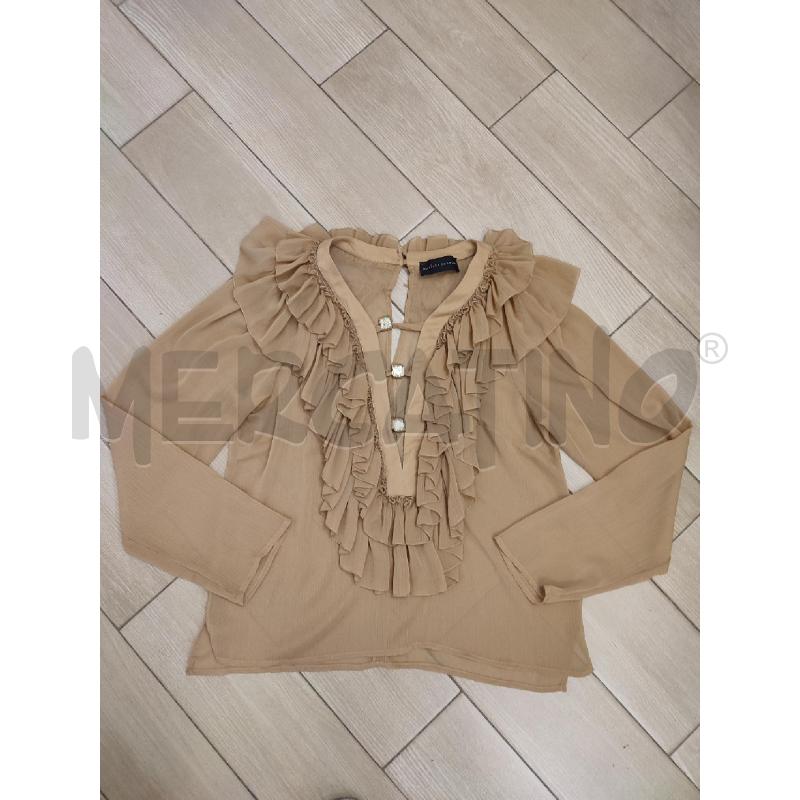 BLUSA DONNA MARRONE MATILDE COUTURE GANCIO DORATO | Mercatino dell'Usato Roma montemario 1