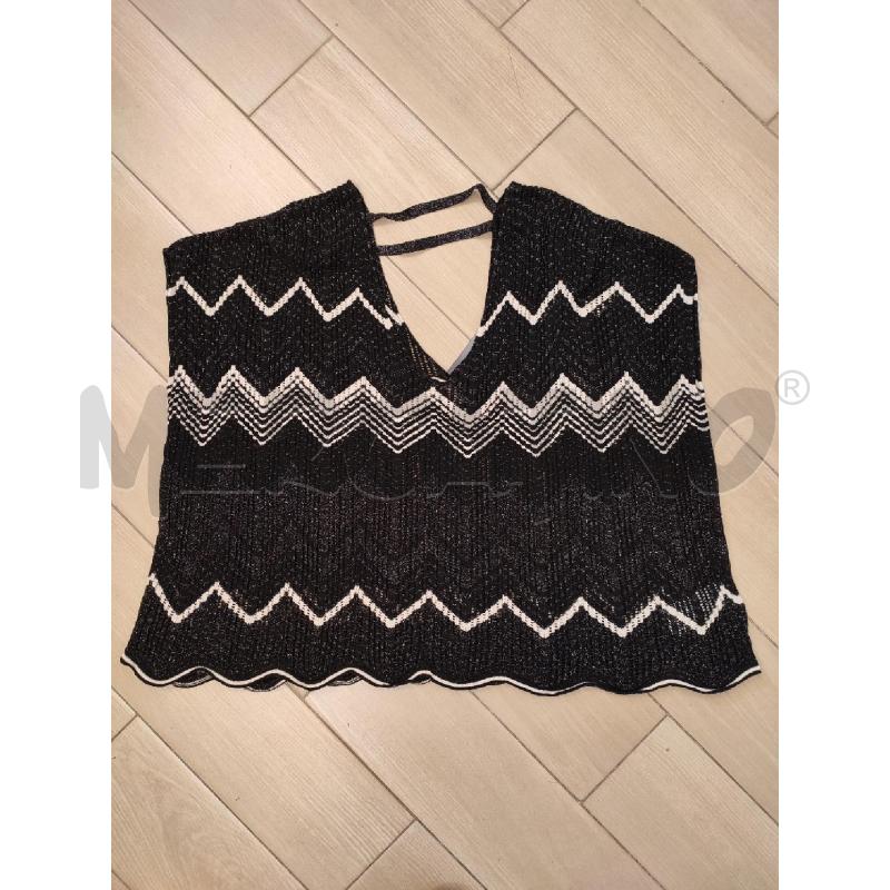 BLUSA DONNA NERA BIANCA AKEP LUREX | Mercatino dell'Usato Roma montemario 1
