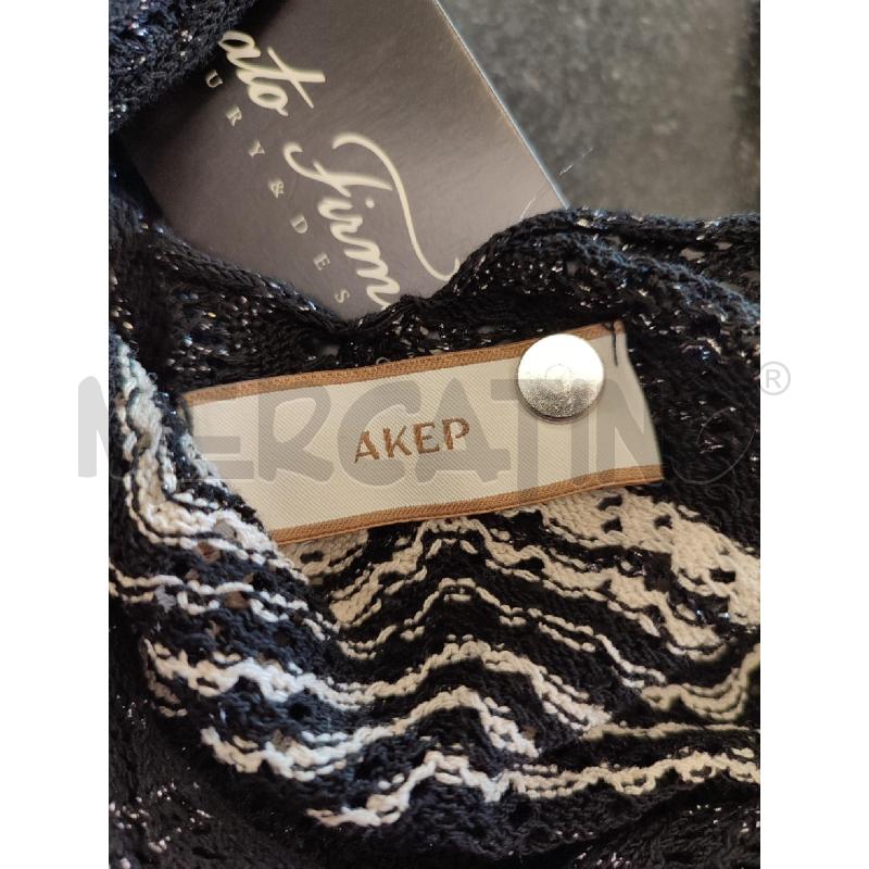 BLUSA DONNA NERA BIANCA AKEP LUREX | Mercatino dell'Usato Roma montemario 2