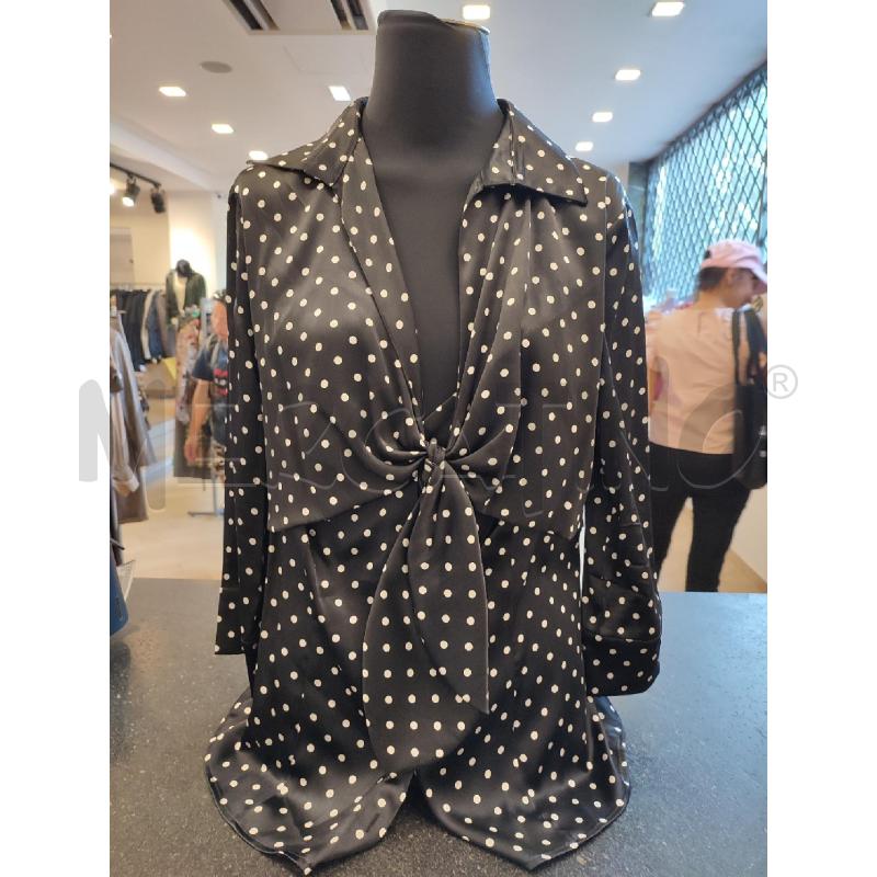 BLUSA DONNA NERA LUISA SPAGNOLI POIS BIANCHI | Mercatino dell'Usato Roma montemario 1