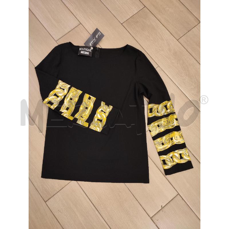 BLUSA DONNA NERA MOSCHINO CATENE MANICHE  | Mercatino dell'Usato Roma montemario 1