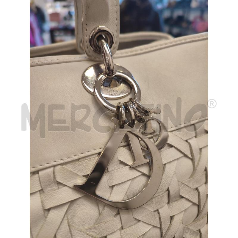BORSA BIANCA CHRISTIAN DIOR INTRECCI 01-MA-0018 | Mercatino dell'Usato Roma montemario 4