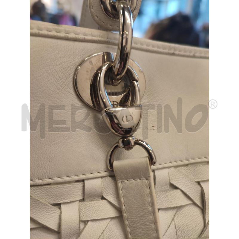 BORSA BIANCA CHRISTIAN DIOR INTRECCI 01-MA-0018 | Mercatino dell'Usato Roma montemario 5