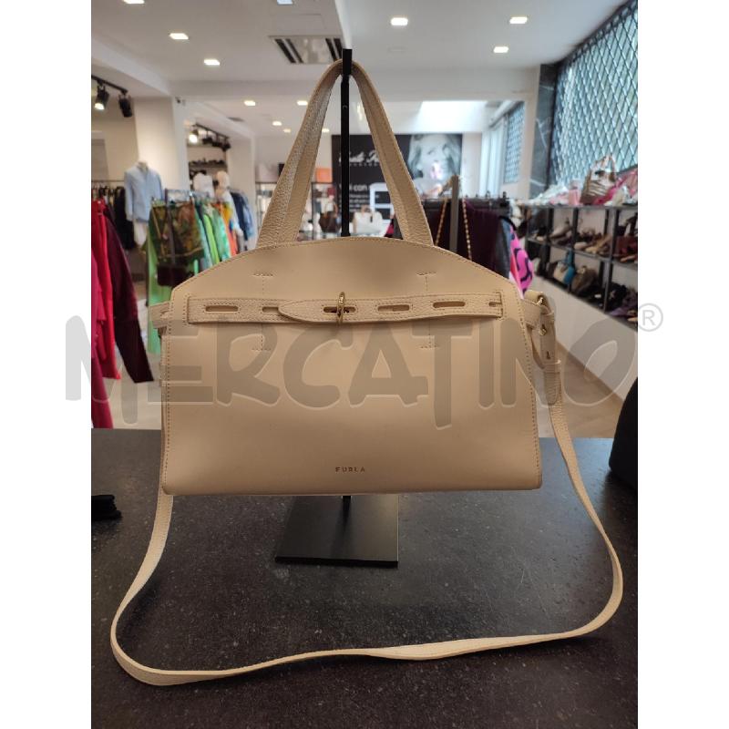 BORSA DONNA BEIGE FURLA GANCIO DORATO | Mercatino dell'Usato Roma montemario 1