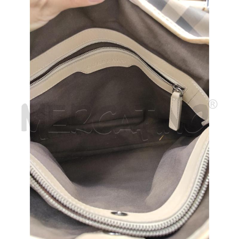 BORSA DONNA BEIGE GRIGIA BURBERRY CHECK | Mercatino dell'Usato Roma montemario 4