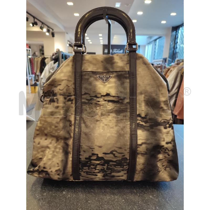 BORSA DONNA BEIGE TELA PRADA ACQUARELLO | Mercatino dell'Usato Roma montemario 1