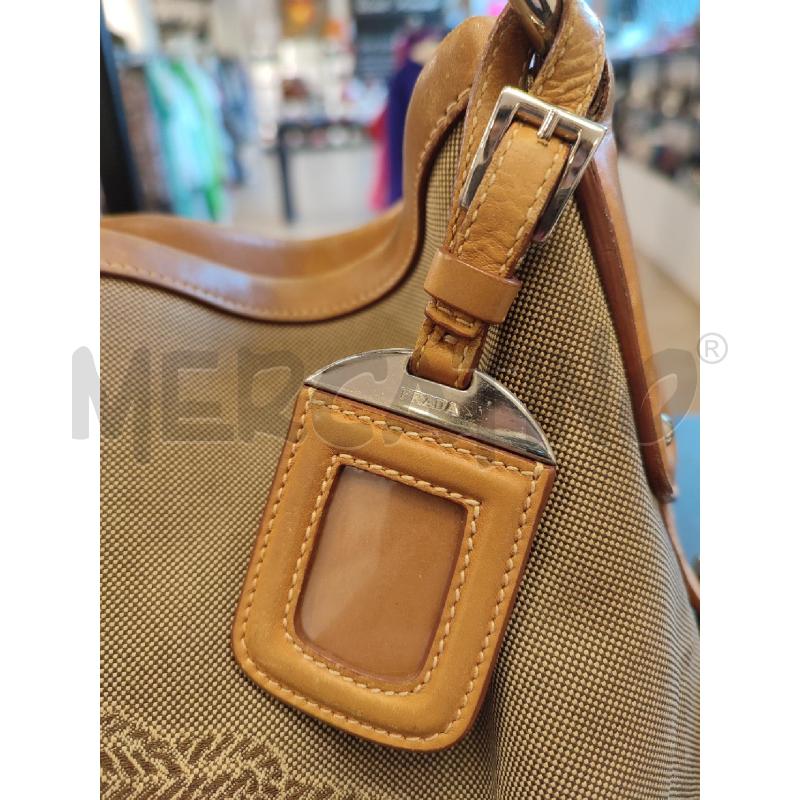 BORSA DONNA BEIGE TESSUTO PRADA | Mercatino dell'Usato Roma montemario 2