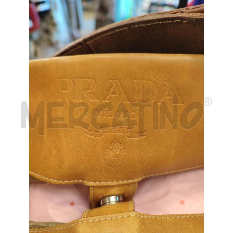BORSA DONNA BEIGE TESSUTO PRADA | Mercatino dell'Usato Roma montemario 3