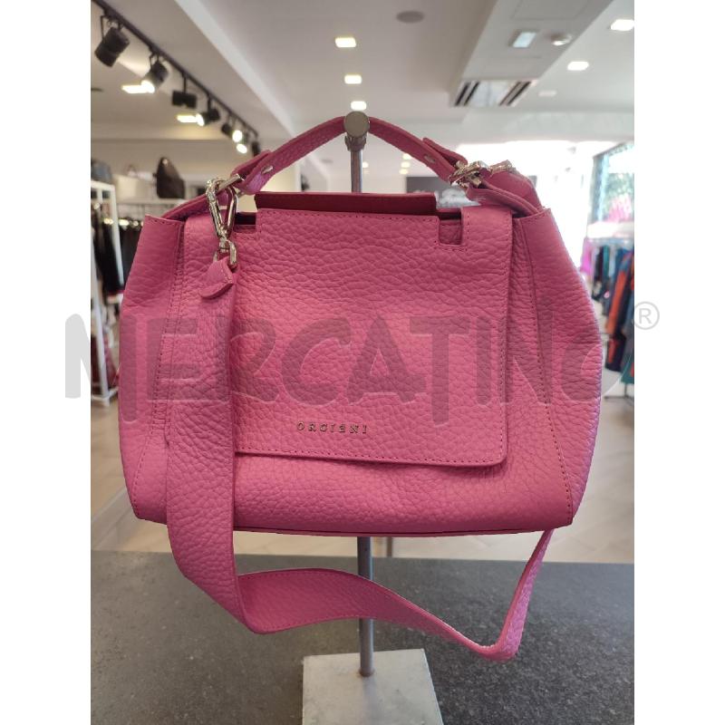BORSA DONNA FUCSIA ORCIANI PELLE MARTELLATA | Mercatino dell'Usato Roma montemario 1