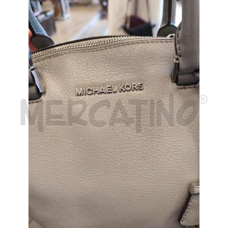 BORSA DONNA GRIGIA MICHAEL KORS SCRITTA ARGENTO | Mercatino dell'Usato Roma montemario 3
