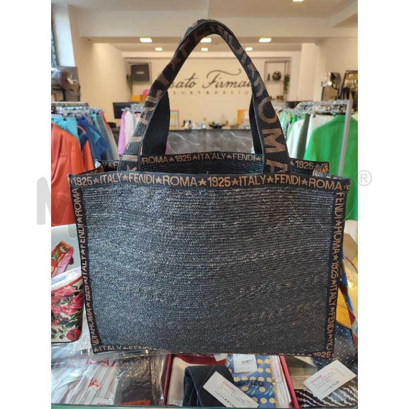 BORSA DONNA NERA RAFIA FENDI ROMA | Mercatino dell'Usato Roma montemario 1